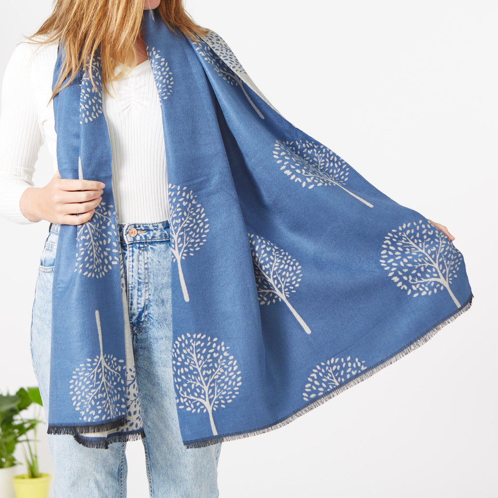 Mulberry Tree Of Life Reversible Scarf