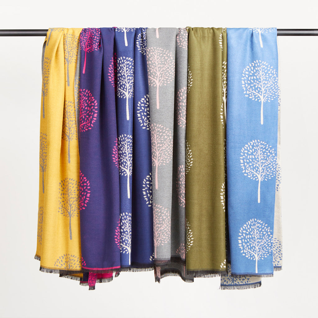 Mulberry Tree Of Life Reversible Scarf