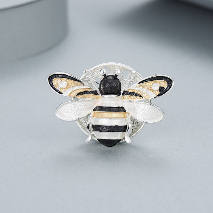 Black And Yellow Magnetic Bee Brooch
