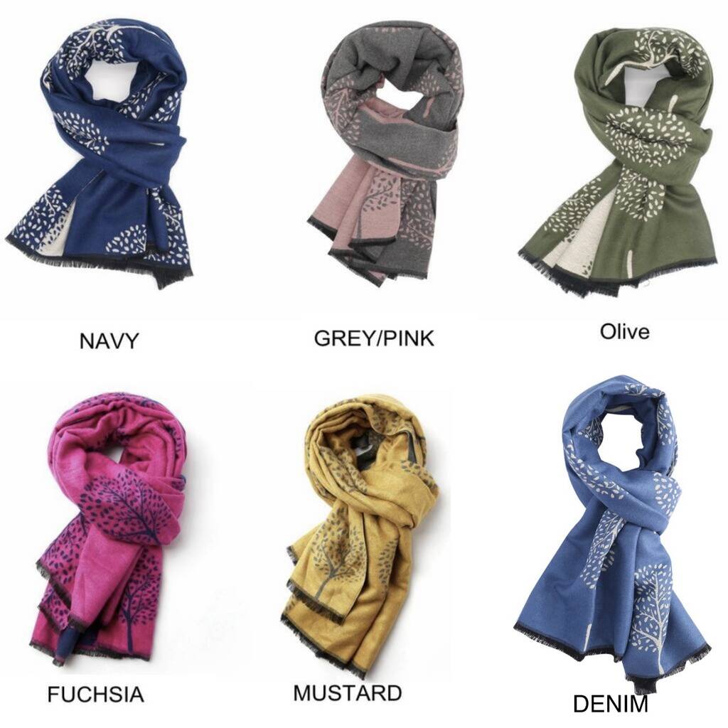 Mulberry Tree Of Life Reversible Scarf