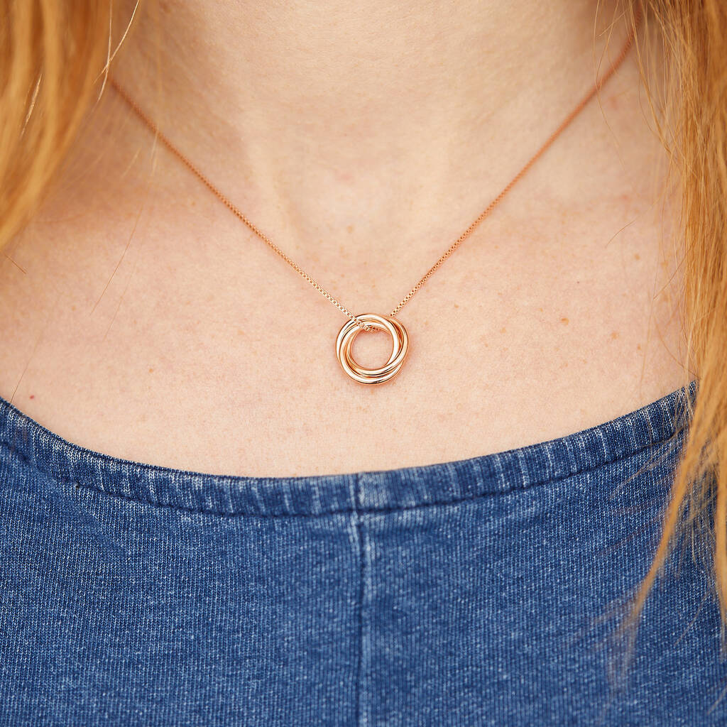 Rose Gold Plated Mother, Daughter And Grandson Link Necklace