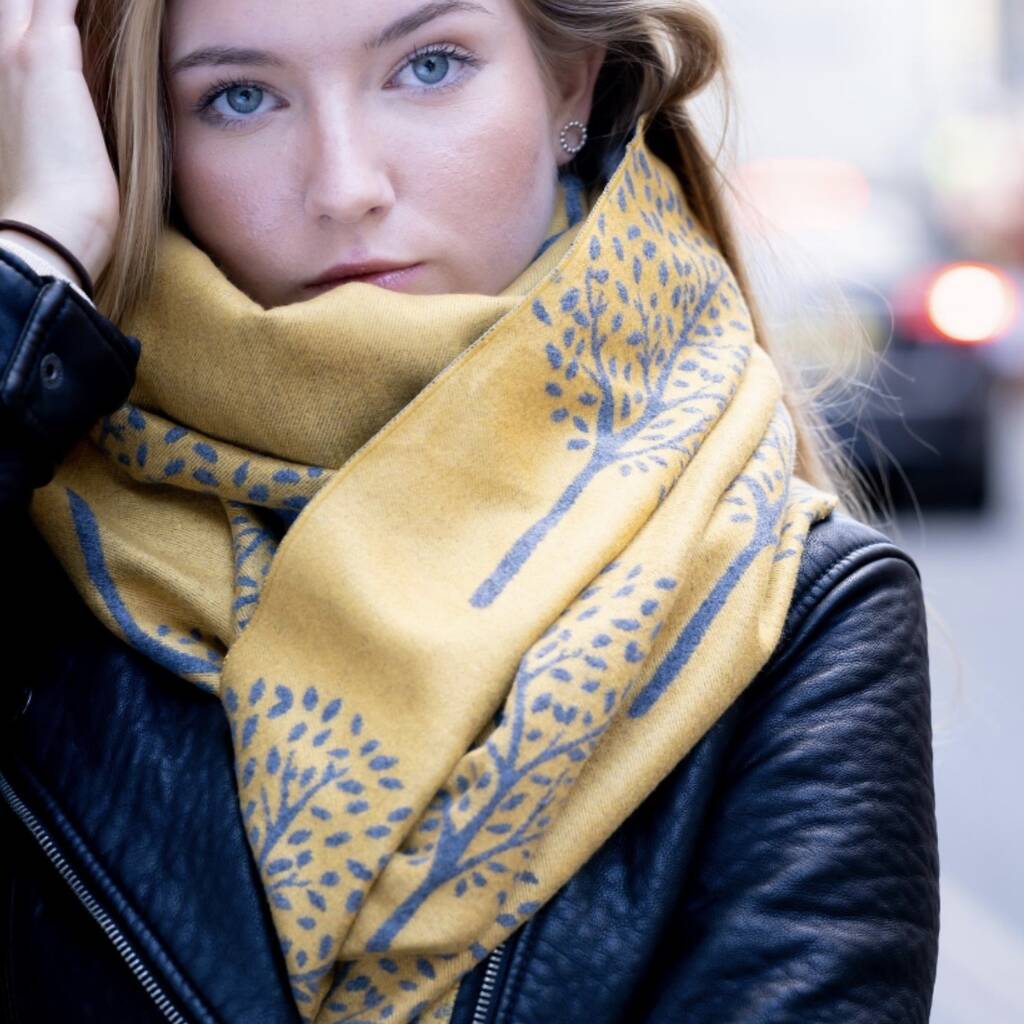 Mulberry Tree Of Life Reversible Scarf