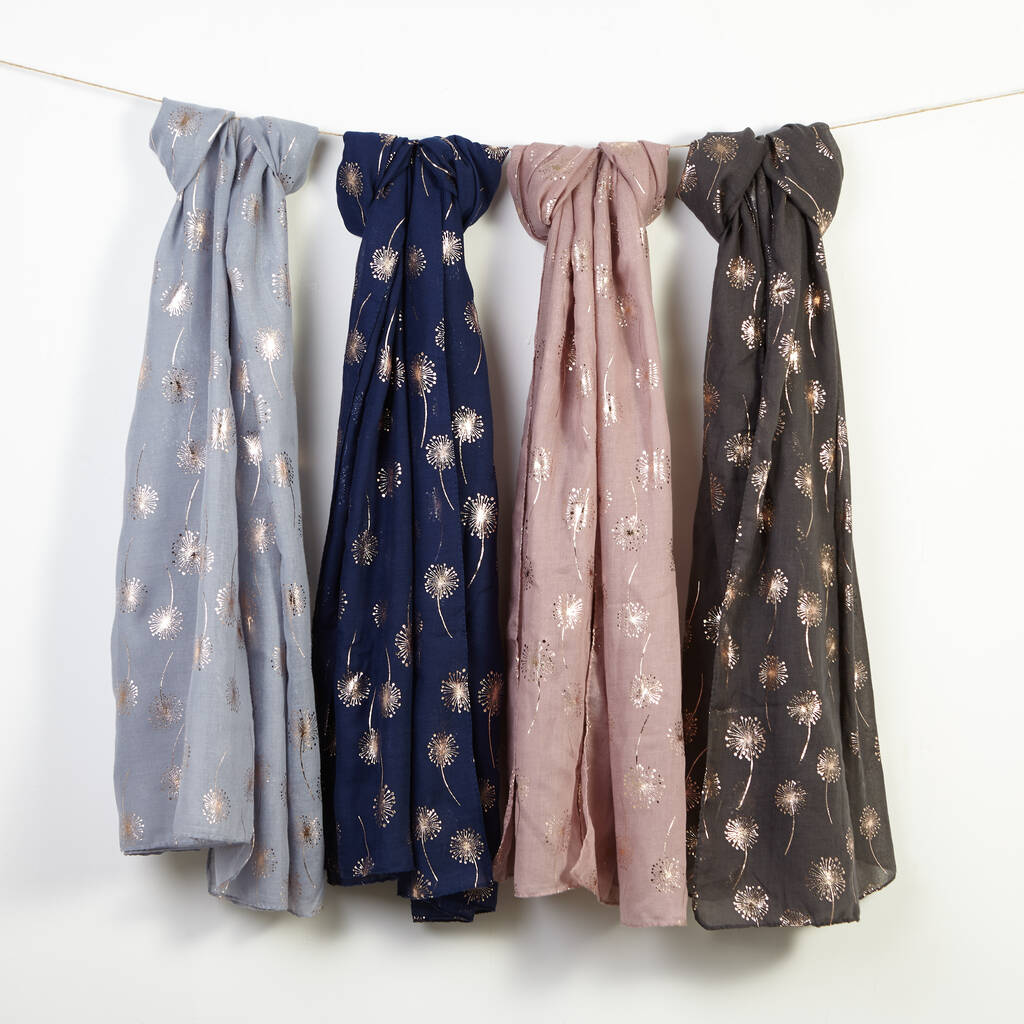 Metallic Dandelion Cotton Scarf