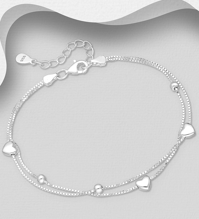 30th Birthday Sterling Silver Heart Bracelet