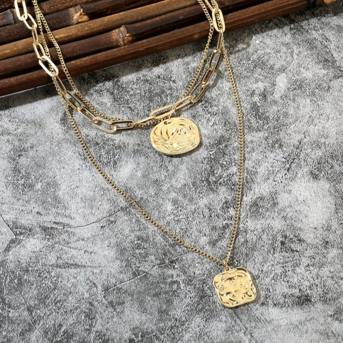 Hammered Pendant Necklace