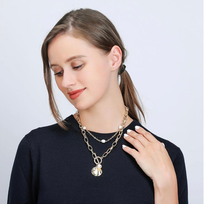 Pearl T Bar Necklace
