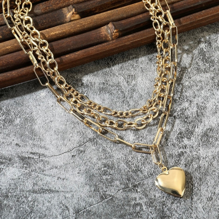 Trio Chain Heart Necklace