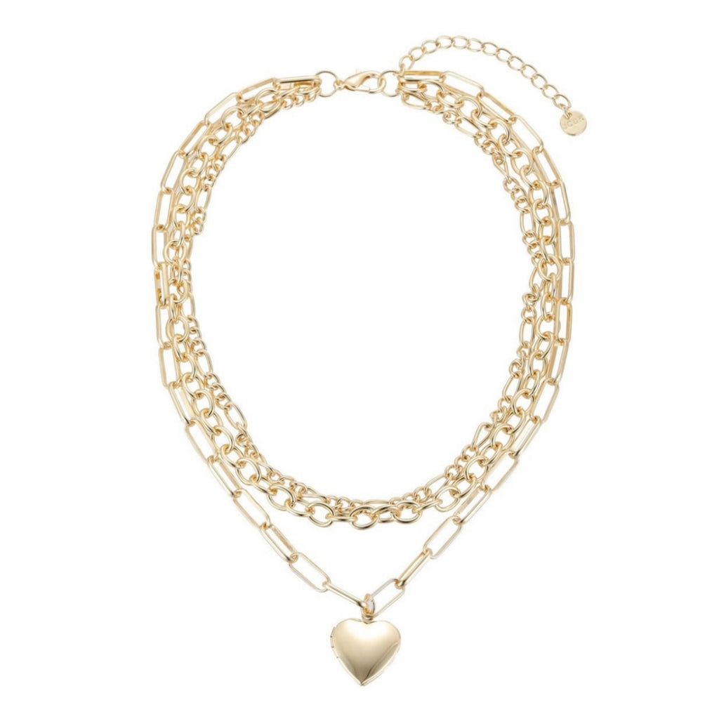 Trio Chain Heart Necklace