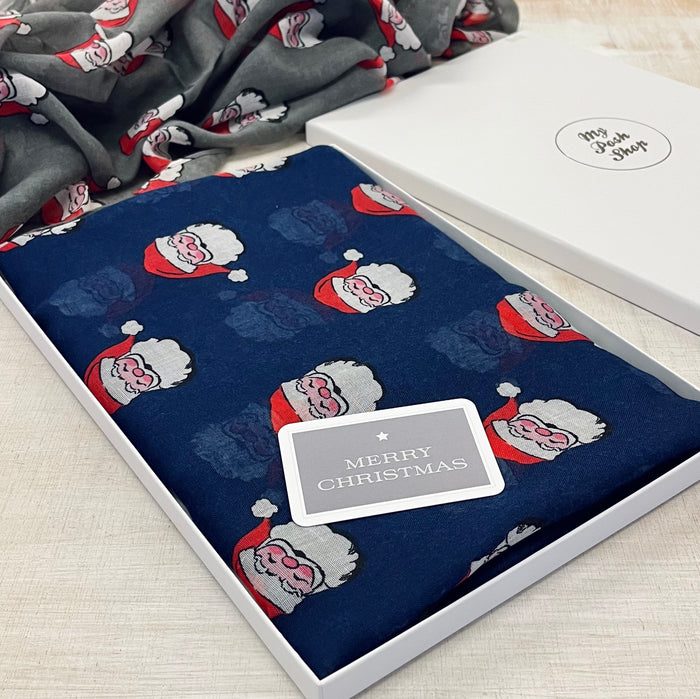 Vintage Santa Print Scarf