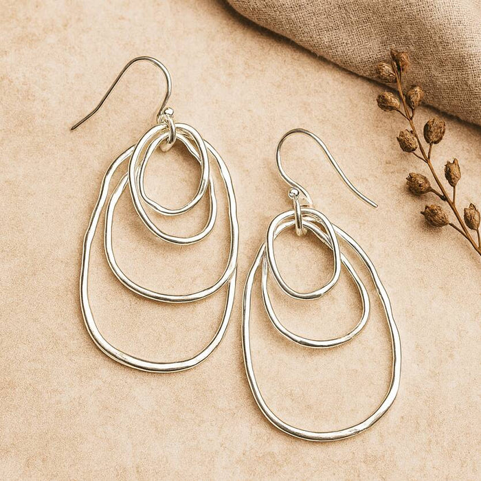Statement Oval Hoops Drop Earrings