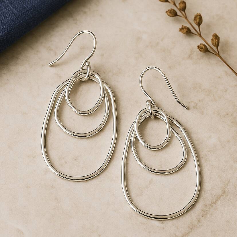 Statement Oval Hoops Drop Earrings