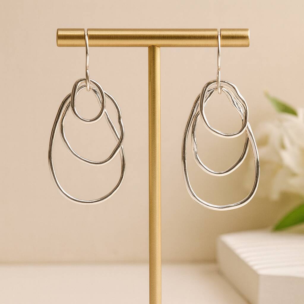 Statement Oval Hoops Drop Earrings