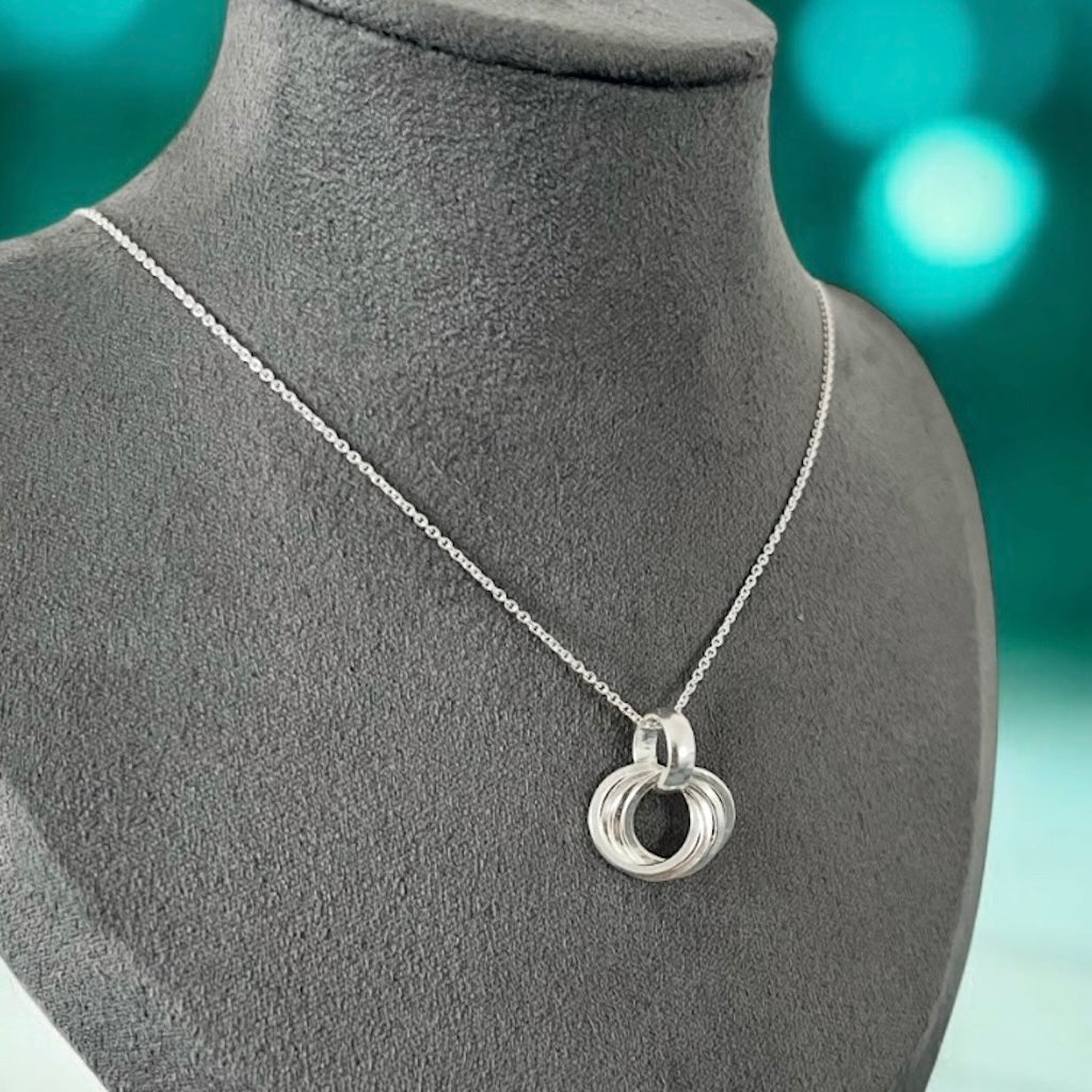 40th Birthday Sterling Silver Rings Necklace