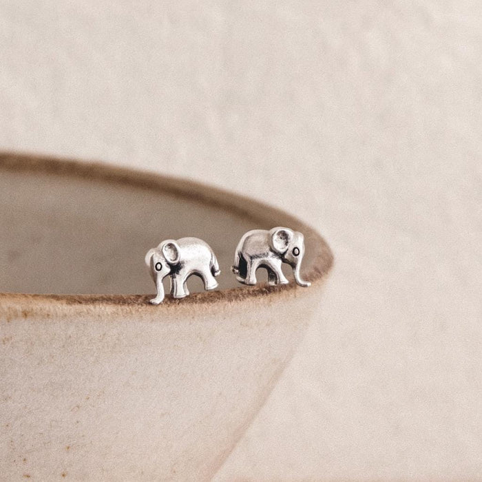 Sterling Silver Elephant Stud Earrings: Good Luck Charms