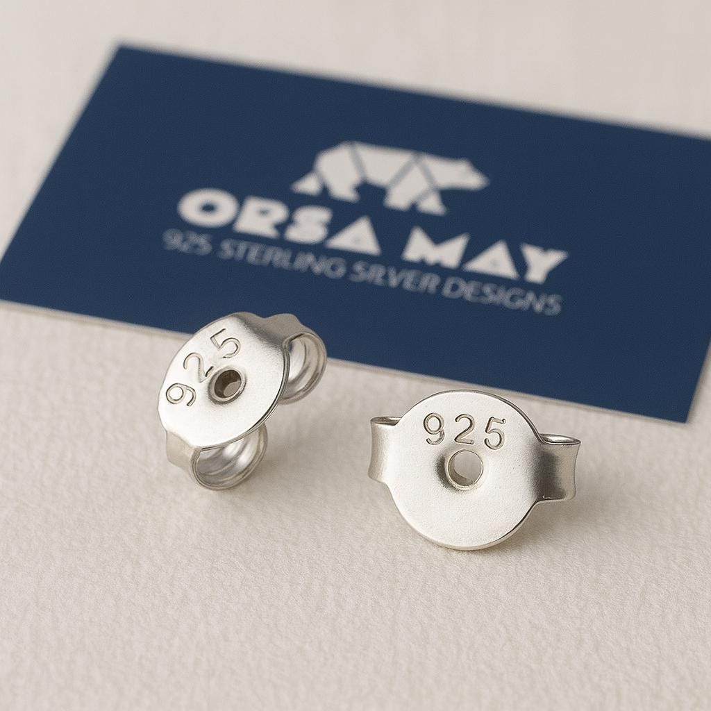 Sterling Silver Music Note Stud Earrings: 925 Silver Treble Clef
