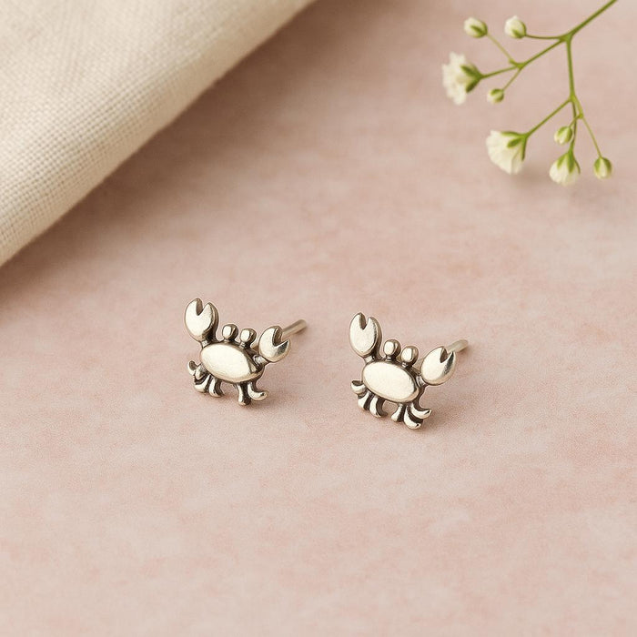 Sterling Silver Crab Stud Earrings – Ocean Inspired Sea Life Jewellery