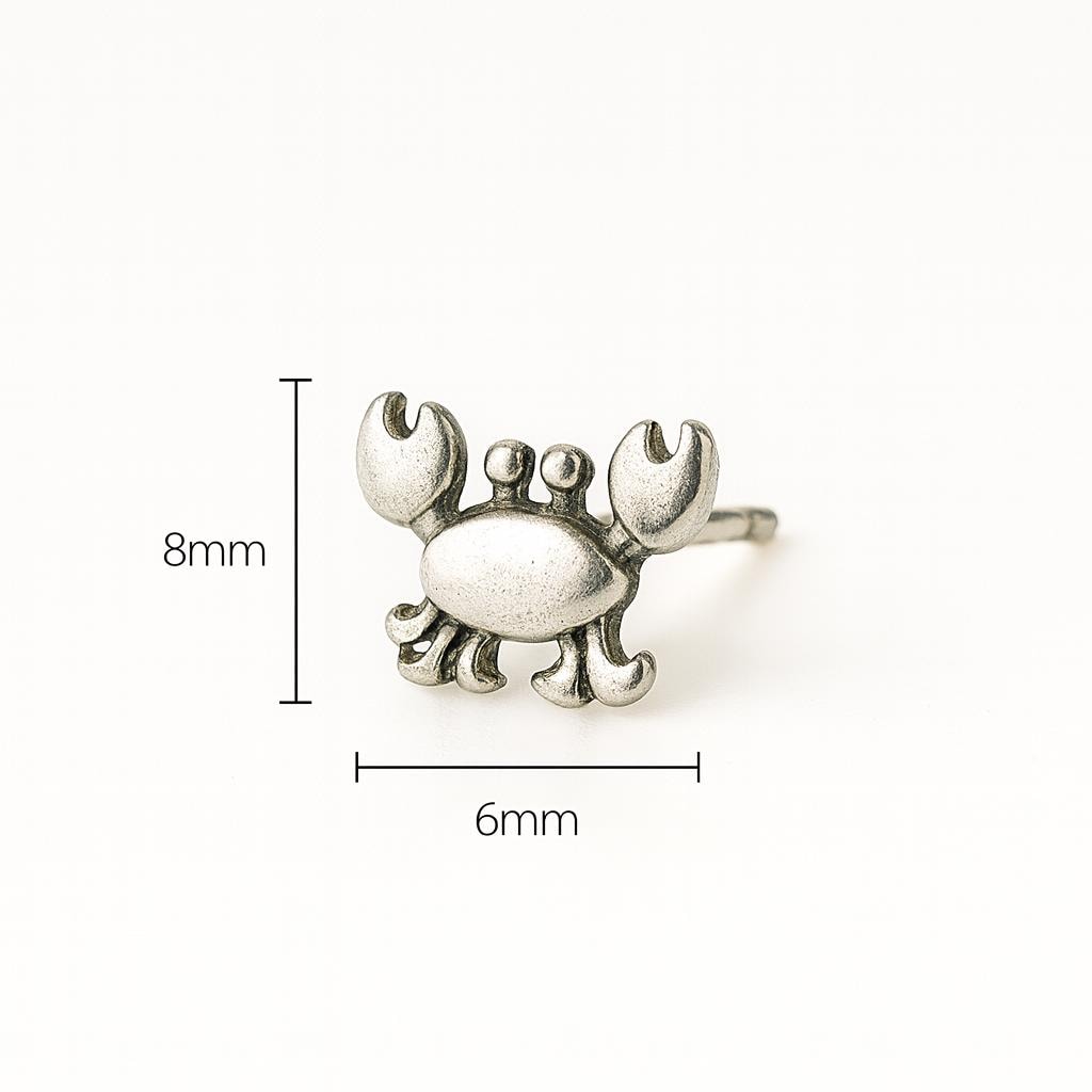 Sterling Silver Crab Stud Earrings – Ocean Inspired Sea Life Jewellery