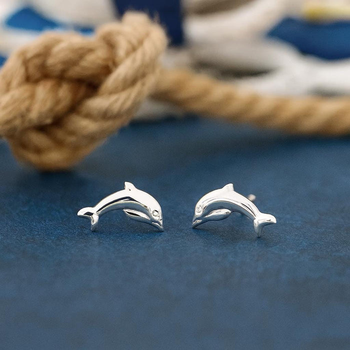 Sterling Silver Dolphin Stud Earrings: Ocean-Inspired Jewellery