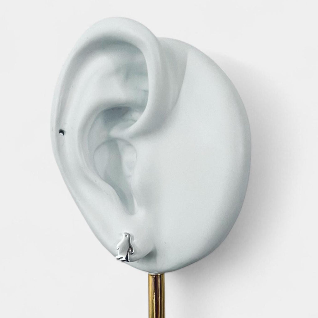 Sterling Silver Penguin Stud Earrings: Animal Lover Gift