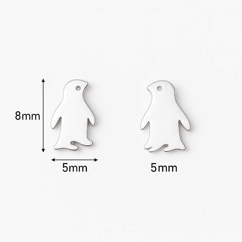 Sterling Silver Penguin Stud Earrings: Animal Lover Gift