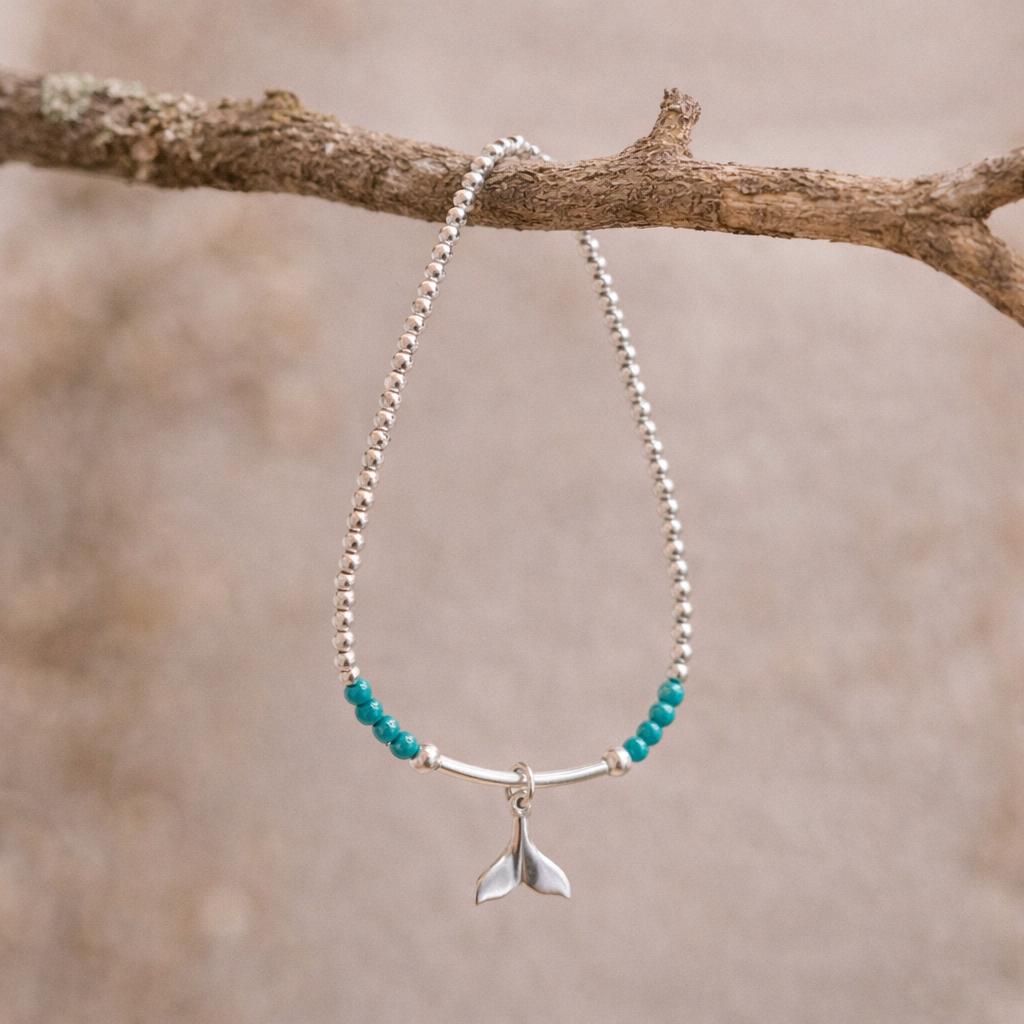 Sterling Silver Whale Tail Bracelet, Ocean inspired jewellery