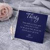 30th Birthday Sterling Silver Three Pearl Leaf Drop Necklace