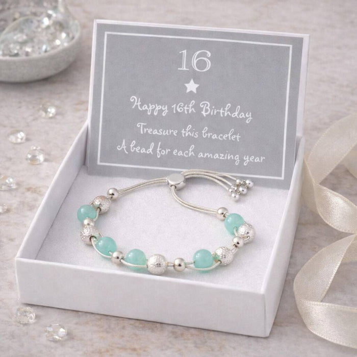16th Birthday Bead Drawstring Bracelet