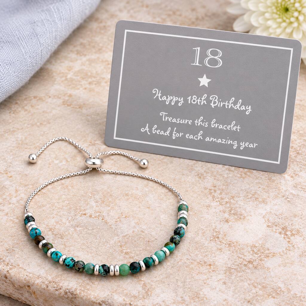 18th Birthday Bead Drawstring Bracelet