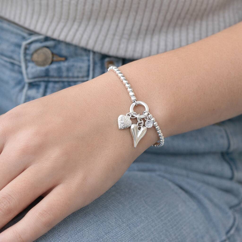 21st Birthday Heart Stretch Bracelet