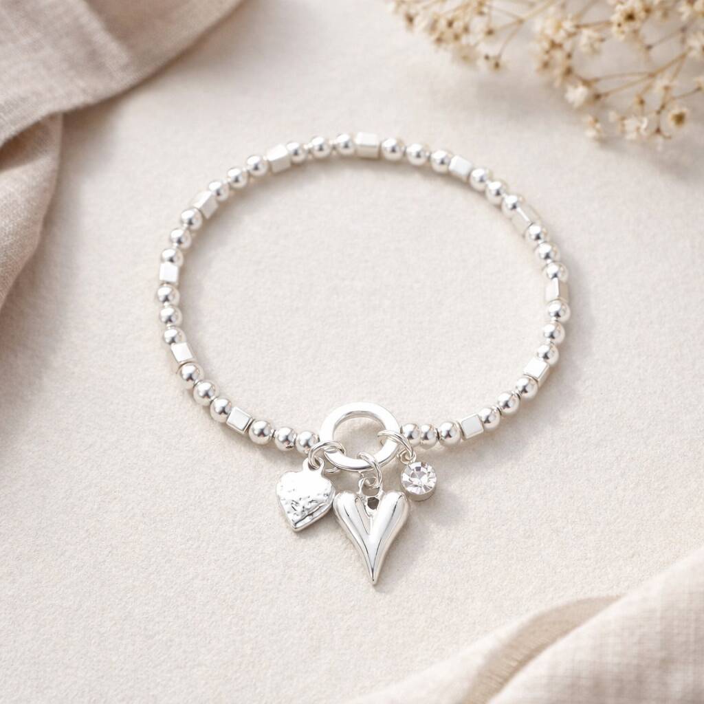 21st Birthday Heart Stretch Bracelet