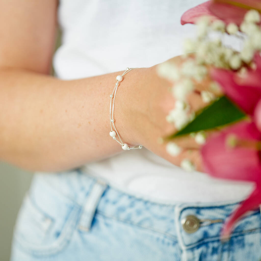 30th Birthday Sterling Silver Ball Bracelet