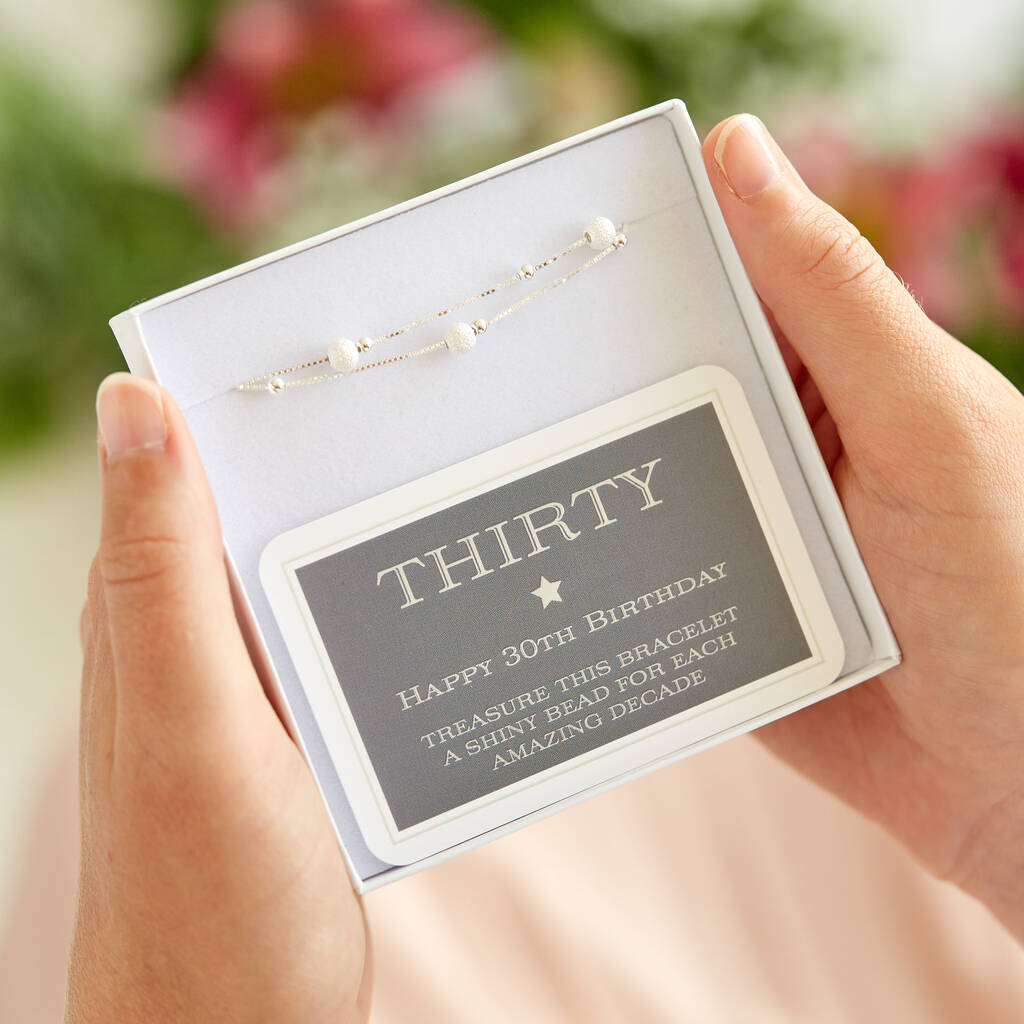 30th Birthday Sterling Silver Ball Bracelet – My Posh Shop