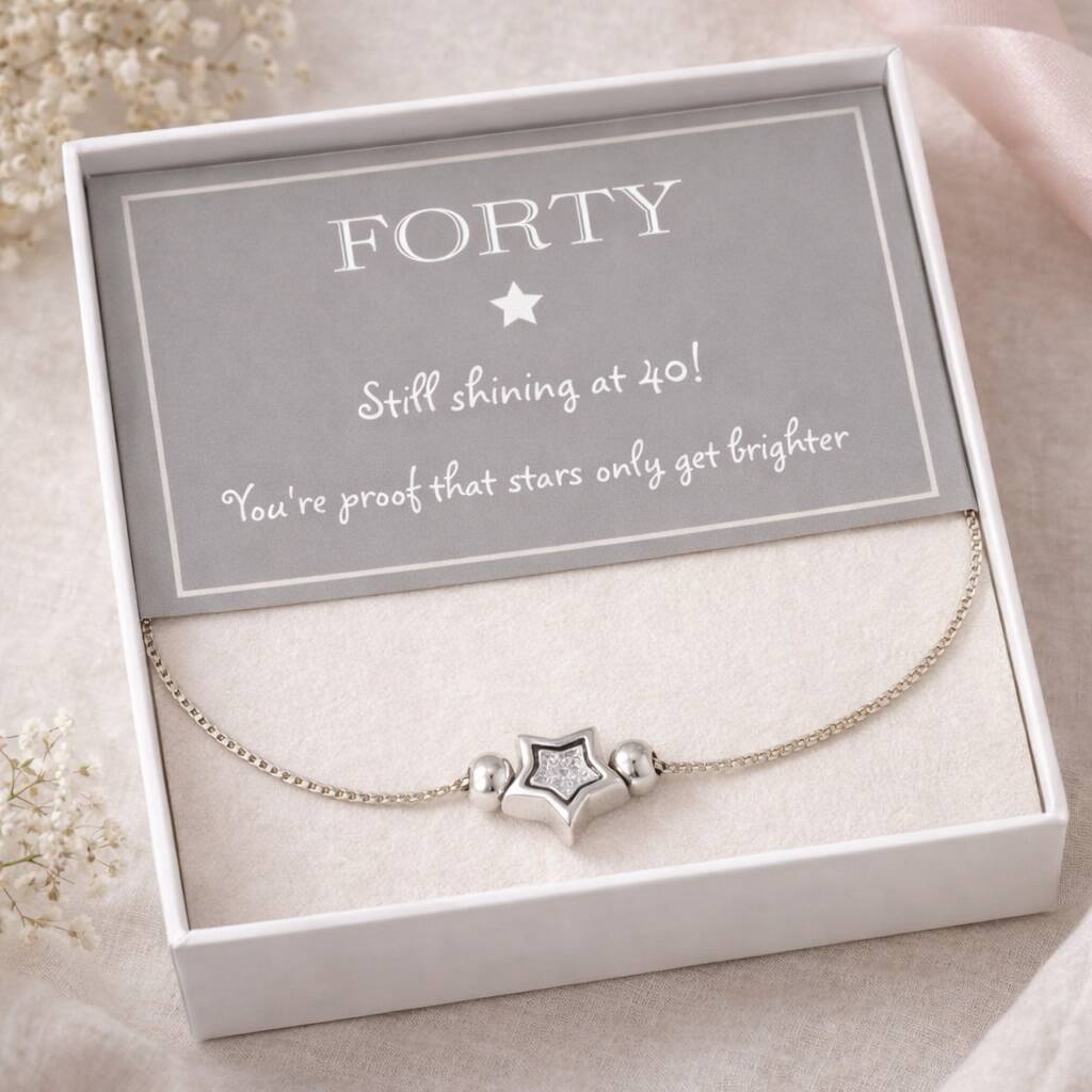 40th Birthday Star Drawstring Bracelet