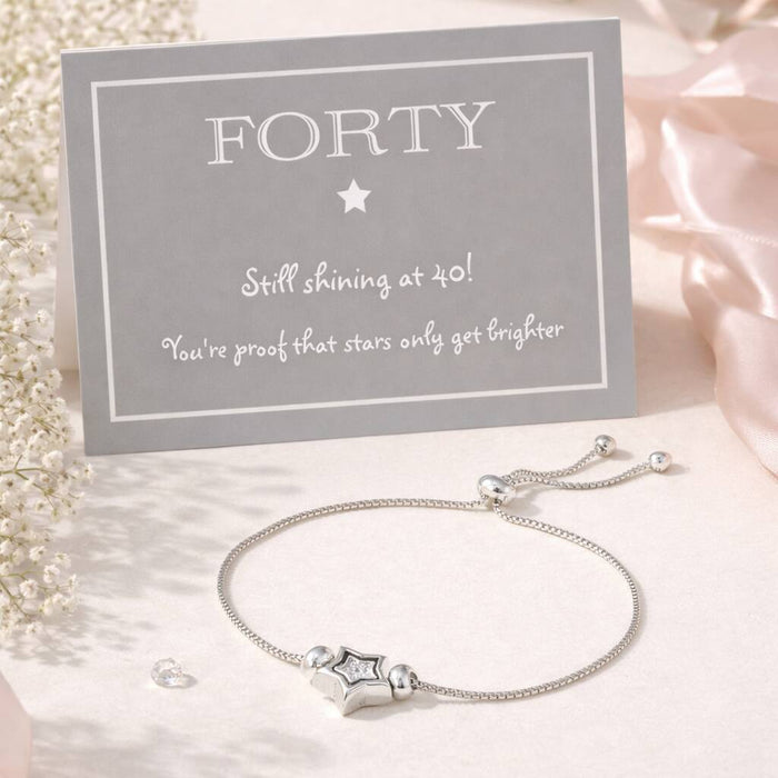 40th Birthday Star Drawstring Bracelet
