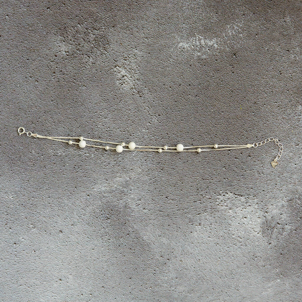 40th Birthday Sterling Silver Ball Bracelet