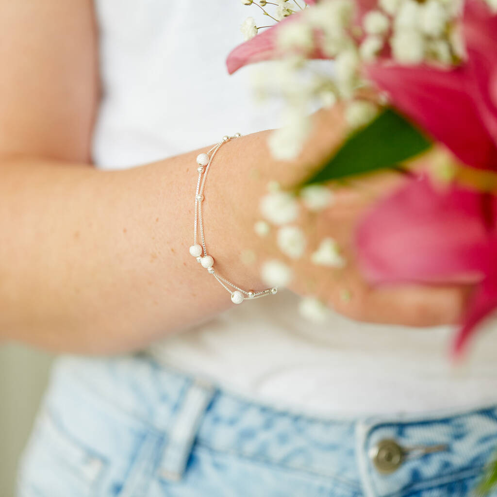 40th Birthday Sterling Silver Ball Bracelet