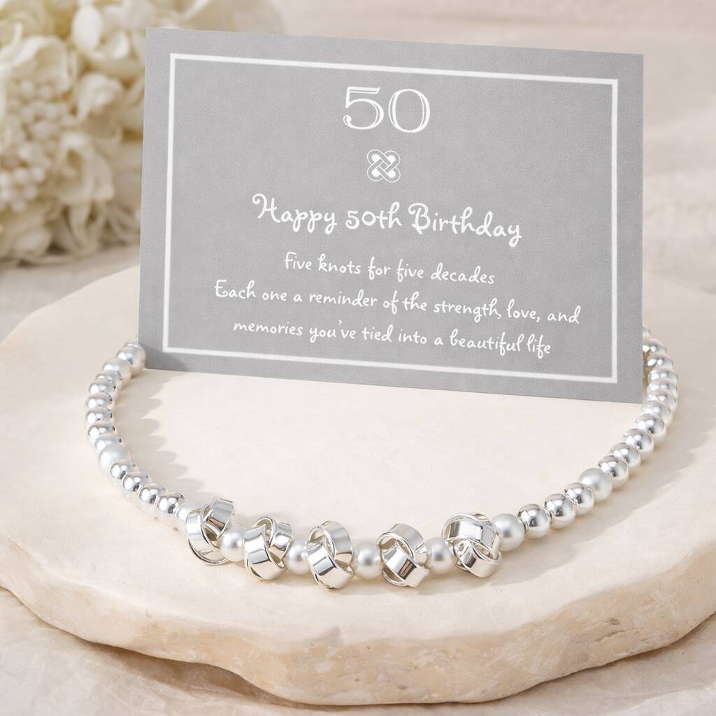 50th Birthday Five Knot Stretch Bracelet