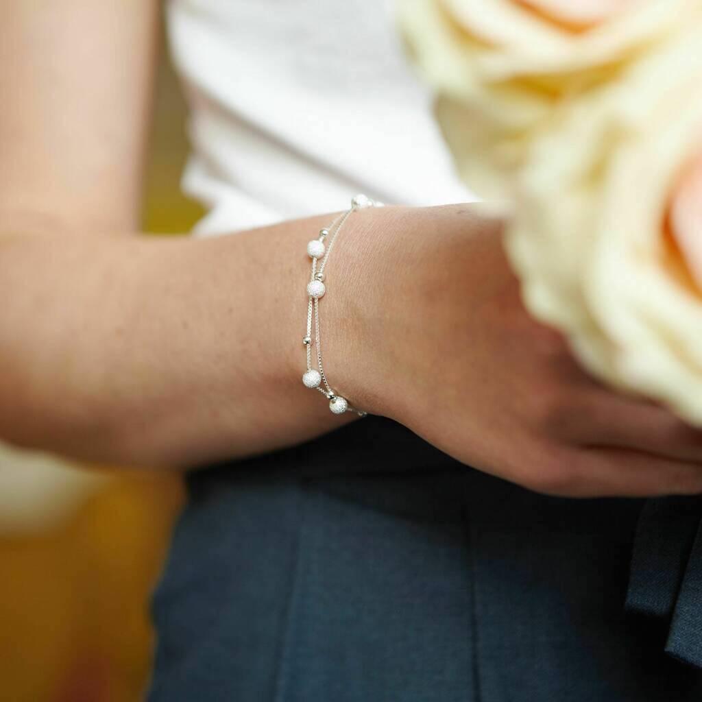 50th Birthday Sterling Silver Ball Bracelet