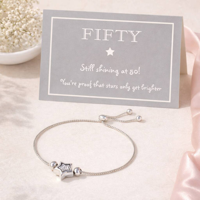 50th Birthday Star Drawstring Bracelet