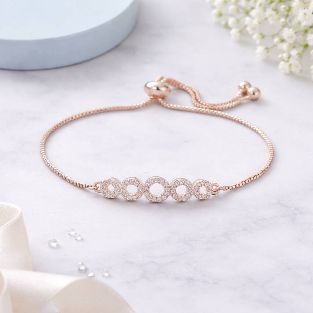 50th Birthday Five Ring Drawstring Bracelet