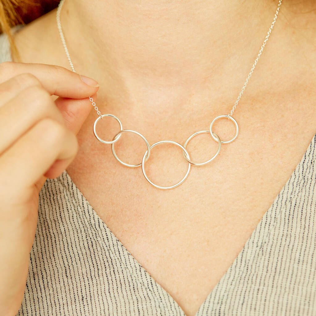 50th Birthday Sterling Silver Statement Ring Necklace
