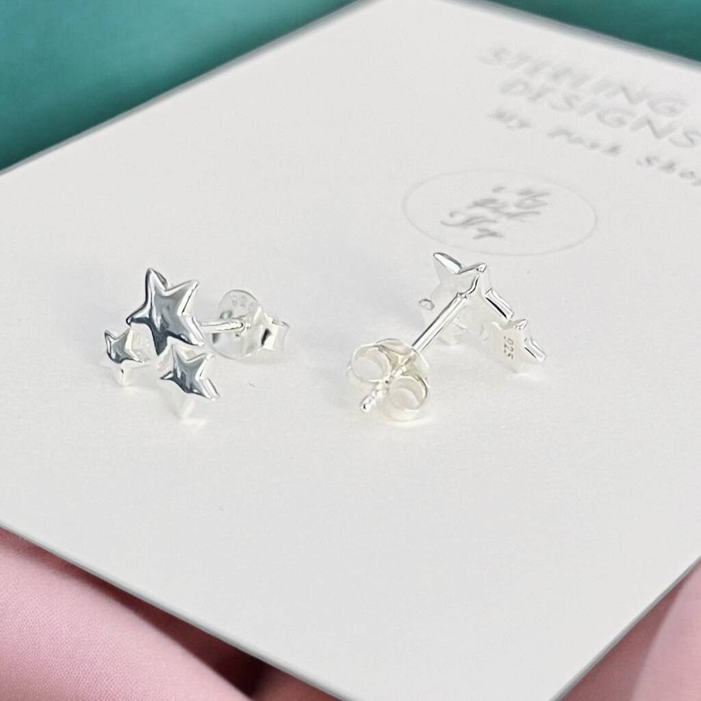 50th Birthday Still Shining Sterling Silver Star Earrings