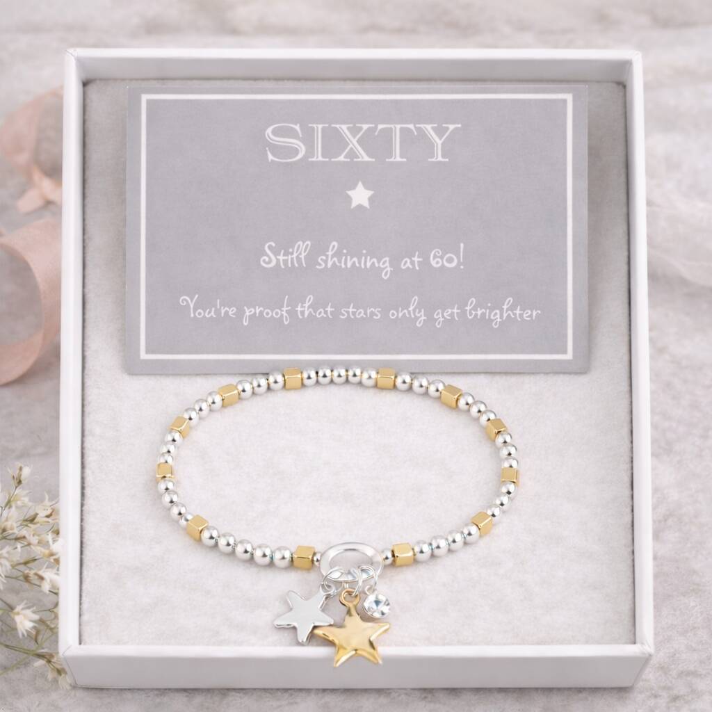 60th Birthday Star Charm Bracelet