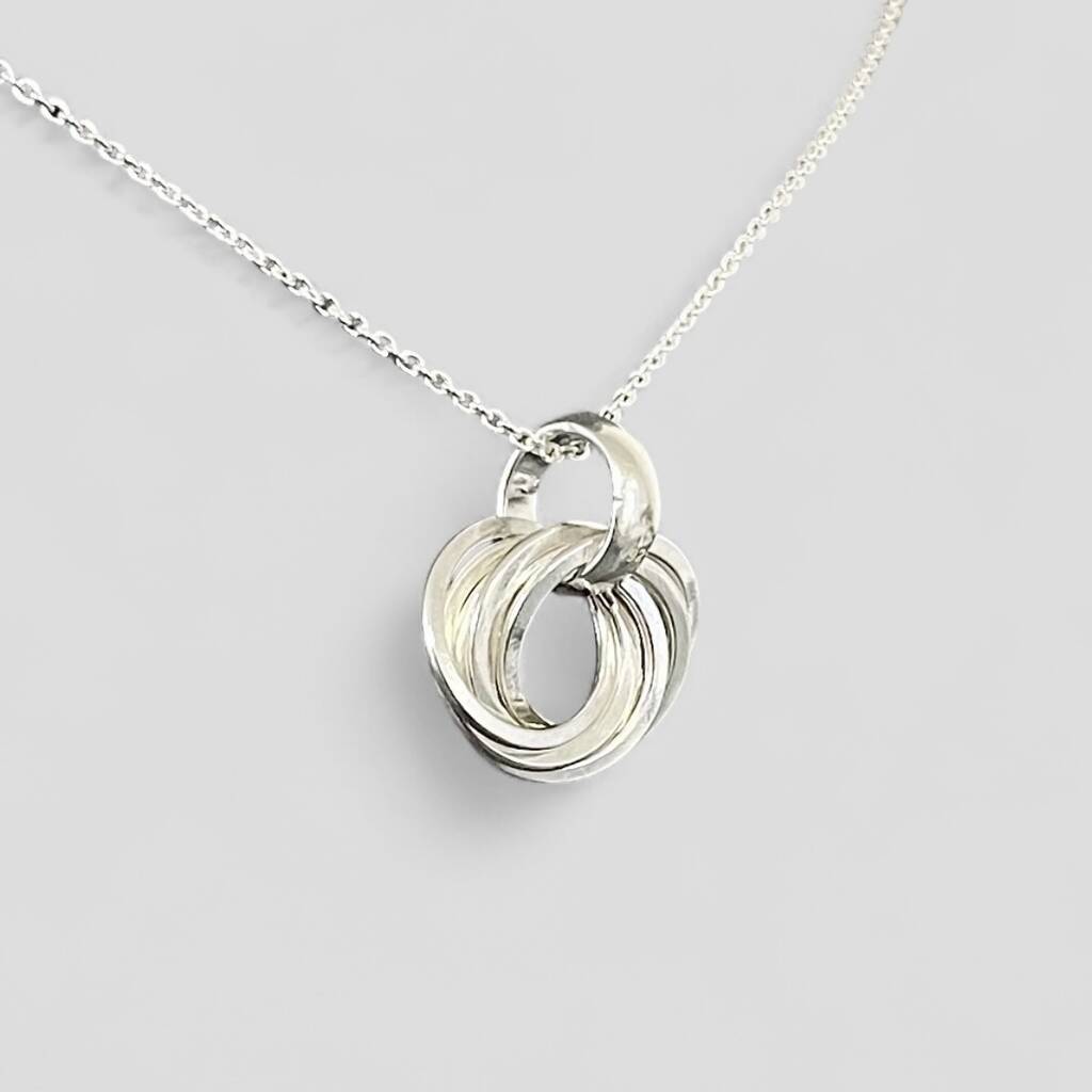 60th Birthday Sterling Silver Ring Necklace