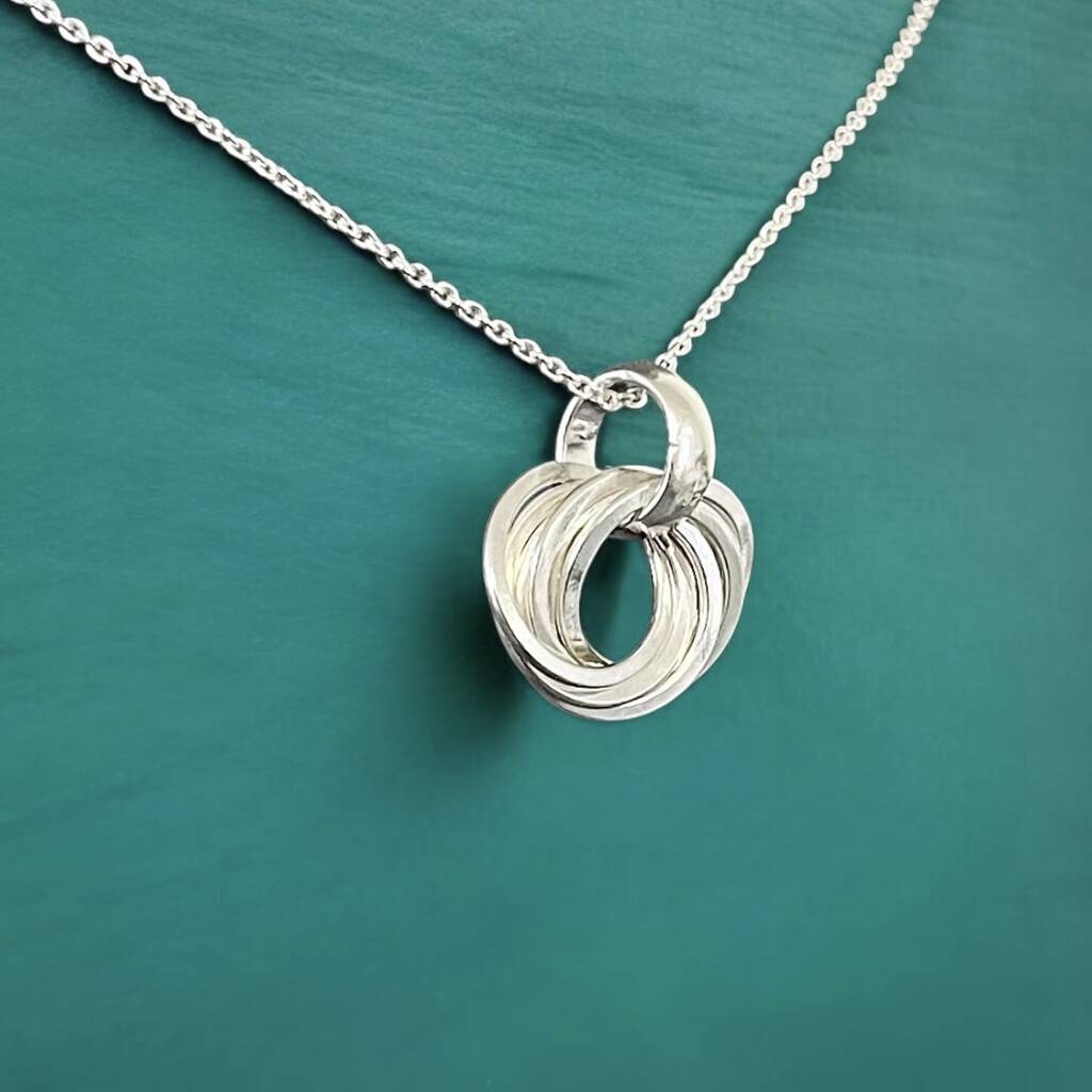 60th Birthday Sterling Silver Ring Necklace