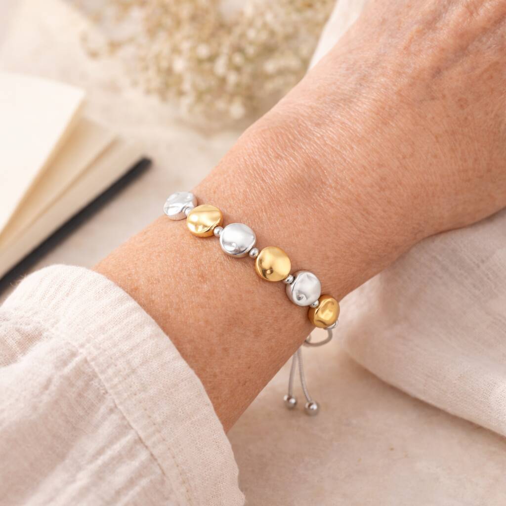 60th Birthday Six Disc Drawstring Bracelet
