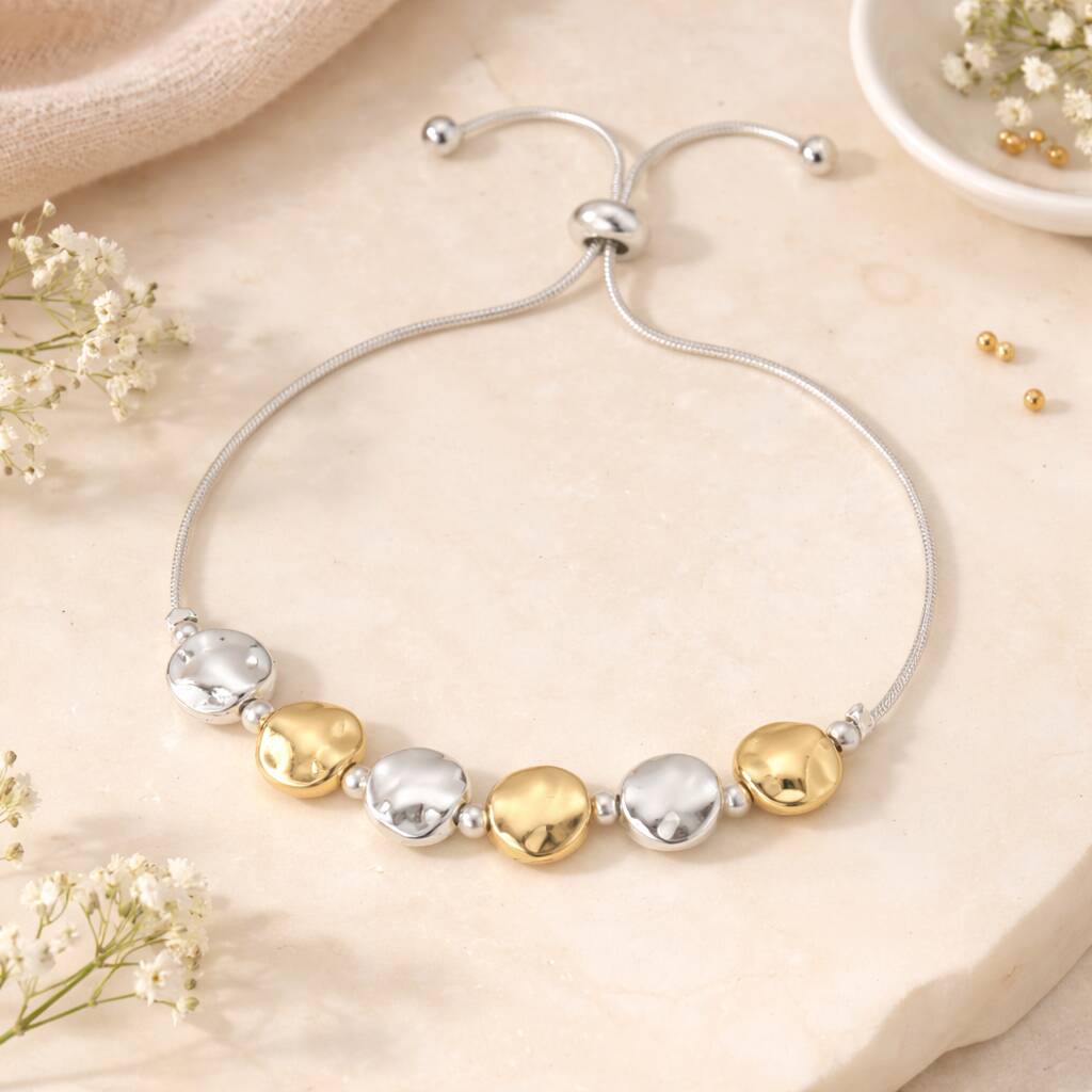 60th Birthday Six Disc Drawstring Bracelet