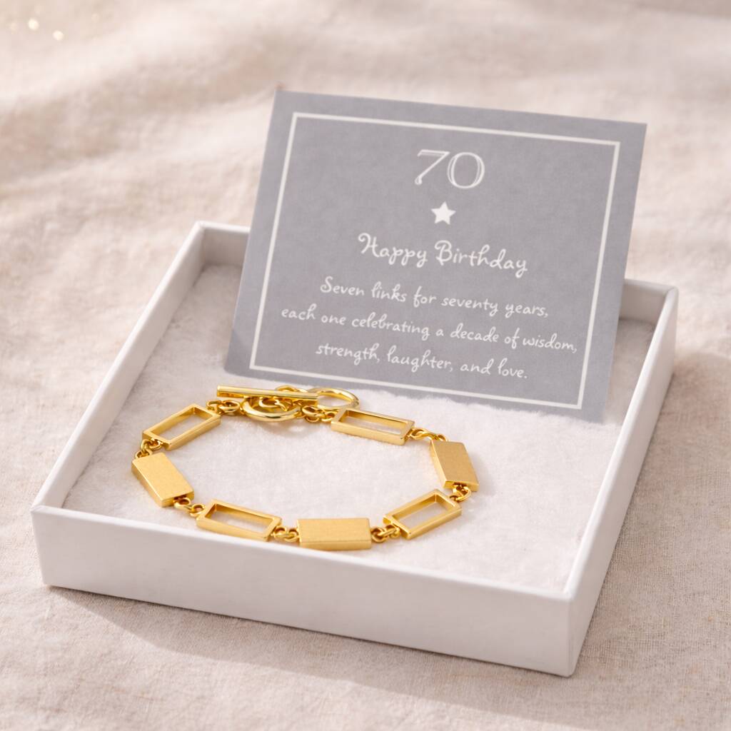 70th Birthday Seven Link Toggle Bracelet