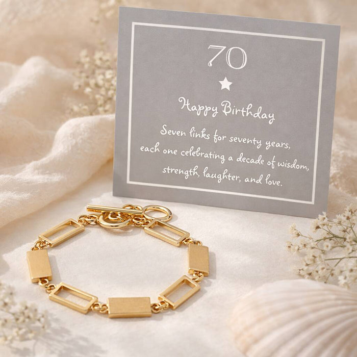 70th Birthday Seven Link Toggle Bracelet