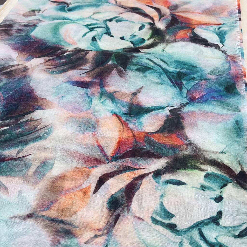 Abstract Rose Buds Scarf